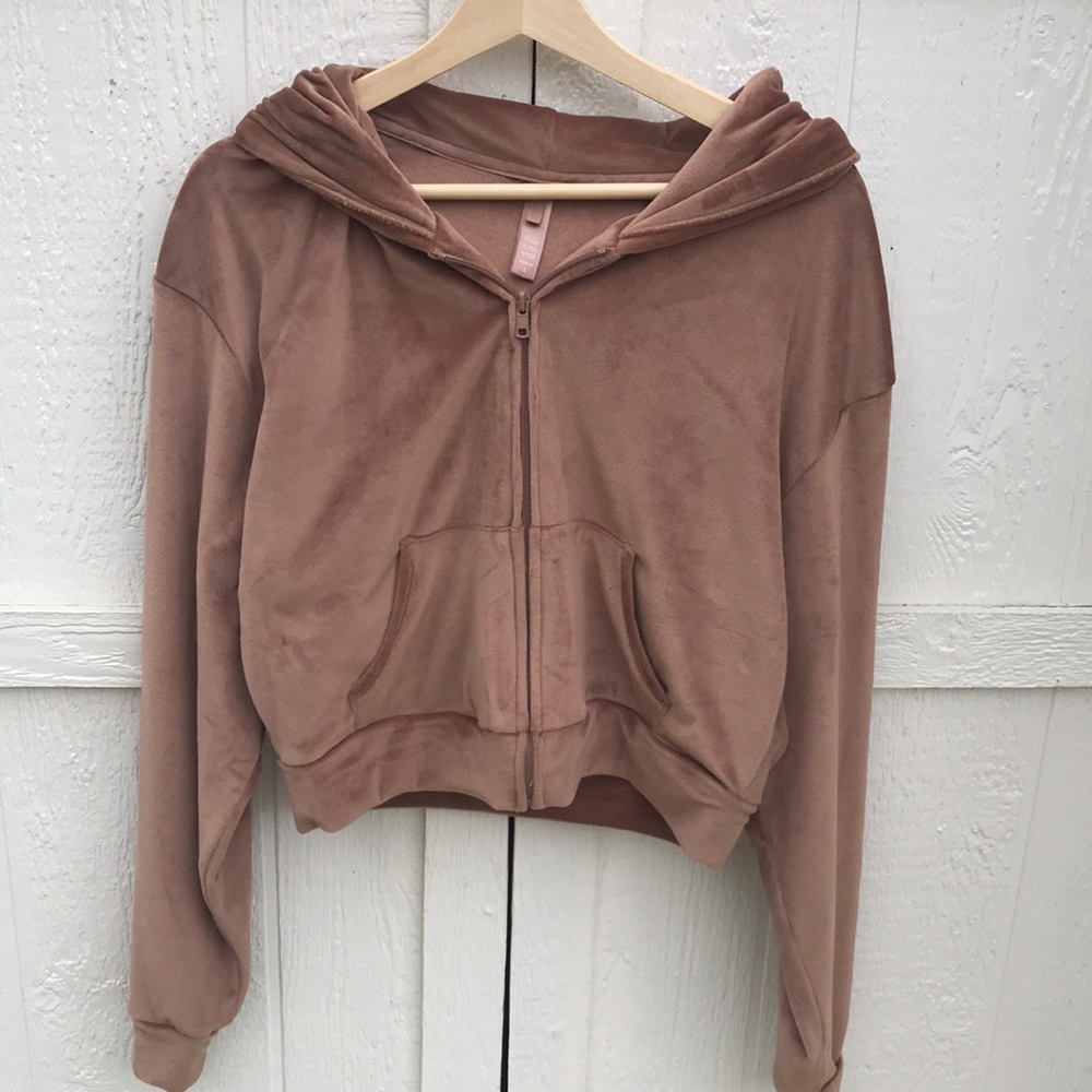 SKIMS brown zip up